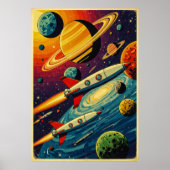 Sci-Fi Space Poster – Cosmic Adventure Des (Voorkant)