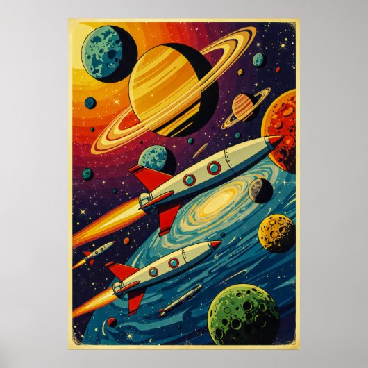 Sci-Fi Space Poster – Cosmic Adventure Des (Voorkant)