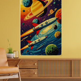 Sci-Fi Space Poster – Cosmic Adventure Des