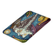 SCI FI SPACE WITCH & COMET CAT HUMORISTISCHE HALLO MAGNEET (Linkerzijde)