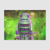 Sci Fi speelgoed Robot Green Galaxy Verjaardag Ret Tissuepapier (Voorkant)