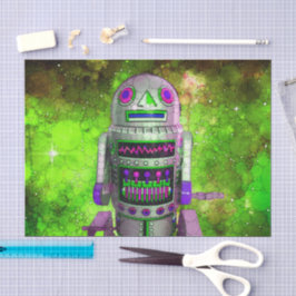 Sci Fi speelgoed Robot Green Galaxy Verjaardag Ret Tissuepapier