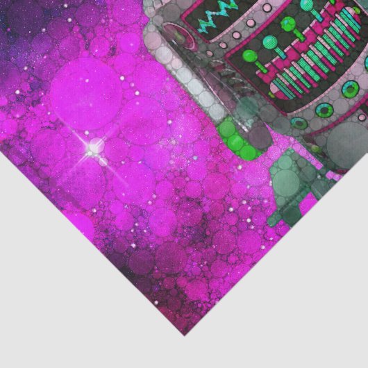 Sci Fi speelgoed Robot paarse Galaxy Verjaardag Re Tissuepapier (Detail)