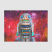 Sci Fi speelgoed Robot Red Galaxy Cool Retro Verja Tissuepapier (Voorkant)