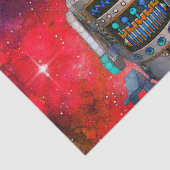 Sci Fi speelgoed Robot Red Galaxy Cool Retro Verja Tissuepapier (Detail)