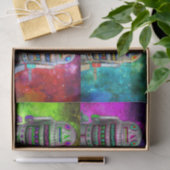 Sci Fi speelgoed robot rood paarse blauw groen ste Tissuepapier (Geschenk)