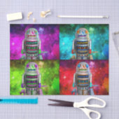 Sci Fi speelgoed robot rood paarse blauw groen ste Tissuepapier (Craft)