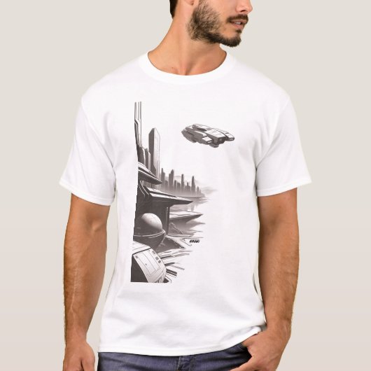 Sci-Fi T-shirt dat het universum doorkruist 01 B F (Voorkant)
