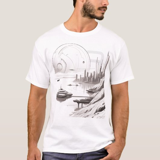 Sci-Fi T-shirt dat het universum doorkruist 03 B F (Voorkant)