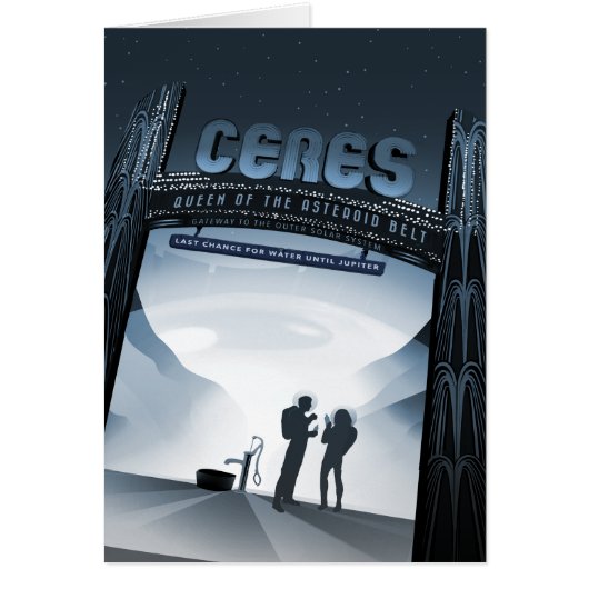 Sci-Fi Travel Ad, Dwergplaneet Ceres (Voorkant)