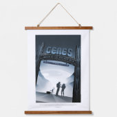 Sci-Fi Travel Ad, Dwergplaneet Ceres Hangend Wandkleed (Voorkant)