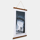 Sci-Fi Travel Ad, Dwergplaneet Ceres Hangend Wandkleed (Gebogen)