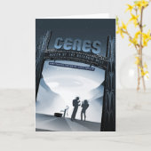 Sci-Fi Travel Ad, Dwergplaneet Ceres Kaart (Gele Bloem)