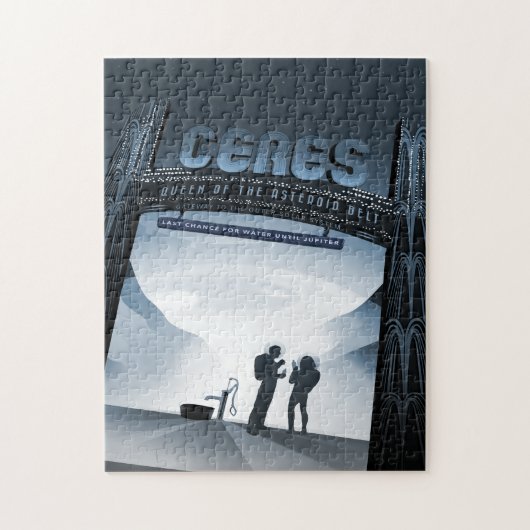 Sci-Fi Travel Ad, Dwergplaneet Ceres Legpuzzel (Verticaal)
