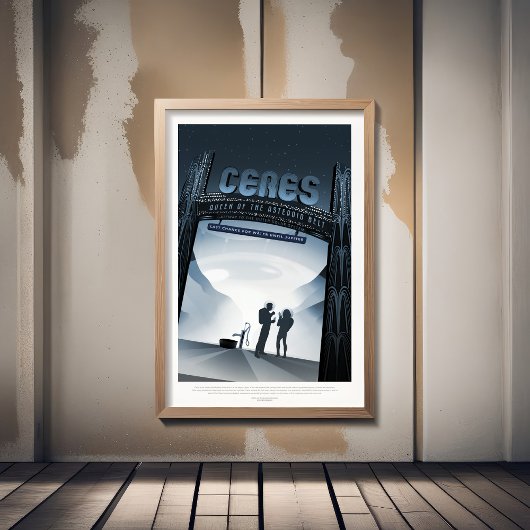 Sci-Fi Travel Ad, Dwergplaneet Ceres Poster