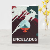Sci-Fi Travel Ad, Moon Enceladus Kaart (Gele Bloem)