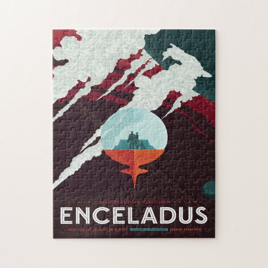 Sci-Fi Travel Ad, Moon Enceladus Legpuzzel (Verticaal)