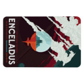 Sci-Fi Travel Ad, Moon Enceladus Magneet (Horizontaal)