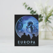 Sci-Fi Travel Ad, Moon Europa Briefkaart (Staand voorkant)