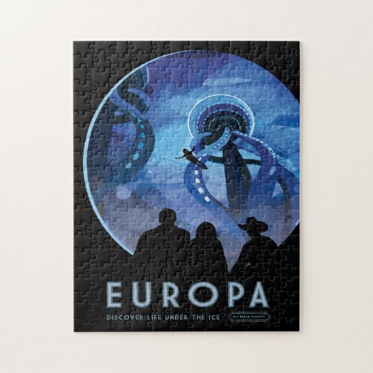 Sci-Fi Travel Ad, Moon Europa Legpuzzel (Verticaal)