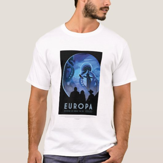 Sci-Fi Travel Ad, Moon Europa T-shirt (Voorkant)