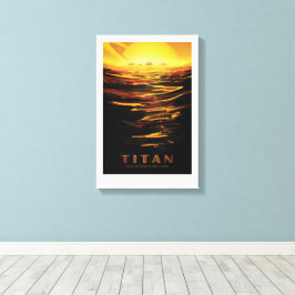 Sci-Fi Travel Ad, Moon Titan Canvas Afdruk