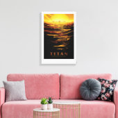 Sci-Fi Travel Ad, Moon Titan Canvas Afdruk (Insitu (Woonkamer))