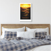 Sci-Fi Travel Ad, Moon Titan Canvas Afdruk (Insitu (Slaapkamer))