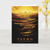 Sci-Fi Travel Ad, Moon Titan Kaart (Gele Bloem)