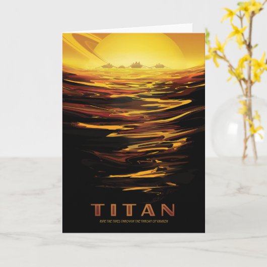 Sci-Fi Travel Ad, Moon Titan Kaart (Gele Bloem)