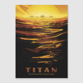 Sci-Fi Travel Ad, Moon Titan Magnetische Uitnodiging (Voorkant)