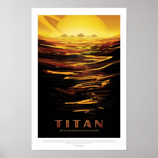 Sci-Fi Travel Ad, Moon Titan Poster (Voorkant)