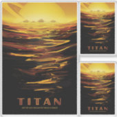 Sci-Fi Travel Ad, Moon Titan Sticker (Voorkant)