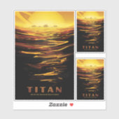 Sci-Fi Travel Ad, Moon Titan Sticker (Vel)