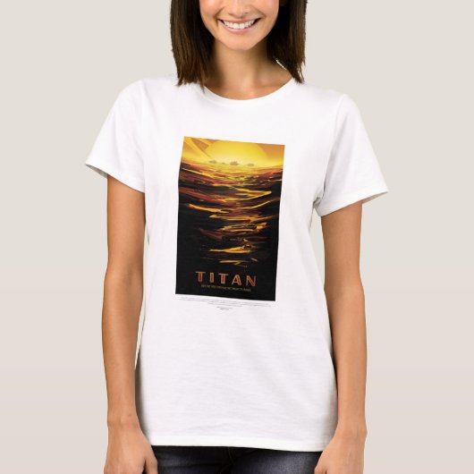 Sci-Fi Travel Ad, Moon Titan T-shirt (Voorkant)