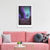 Sci-Fi Travel Ad, planeet Jupiter Canvas Afdruk (Insitu (Woonkamer))