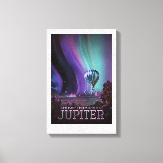Sci-Fi Travel Ad, planeet Jupiter Canvas Afdruk (Voorkant)