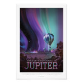 Sci-Fi Travel Ad, planeet Jupiter Foto Afdruk (Voorkant)