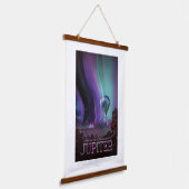 Sci-Fi Travel Ad, planeet Jupiter Hangend Wandkleed (Gebogen)