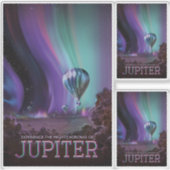 Sci-Fi Travel Ad, planeet Jupiter Sticker (Voorkant)