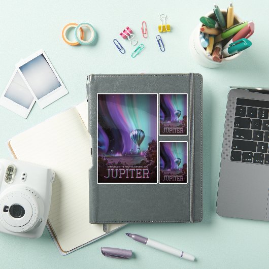 Sci-Fi Travel Ad, planeet Jupiter Sticker (iPad Cover)