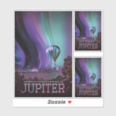 Sci-Fi Travel Ad, planeet Jupiter Sticker (Vel)