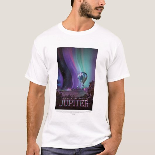 Sci-Fi Travel Ad, planeet Jupiter T-shirt (Voorkant)