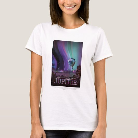 Sci-Fi Travel Ad, planeet Jupiter T-shirt (Voorkant)