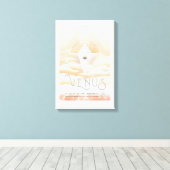 Sci-Fi Travel Ad, planeet Venus Canvas Afdruk (Insitu (Houten vloer))