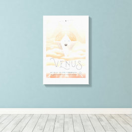 Sci-Fi Travel Ad, planeet Venus Canvas Afdruk