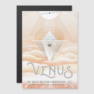 Sci-Fi Travel Ad, planeet Venus Magnetische Uitnodiging