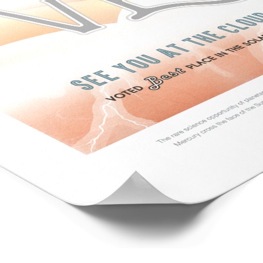 Sci-Fi Travel Ad, planeet Venus Poster (Hoek)