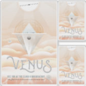 Sci-Fi Travel Ad, planeet Venus Sticker (Voorkant)