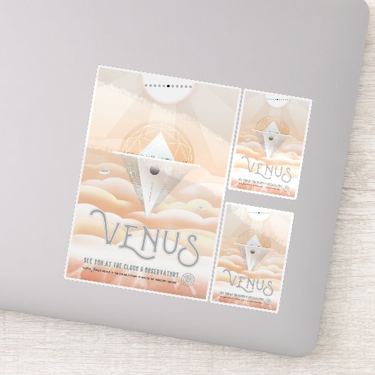 Sci-Fi Travel Ad, planeet Venus Sticker (Detail)